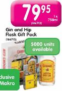 Gin & Hip Flask Gift Pack-750ml