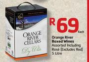 Orange River Boxed Wines Assorted Including Rose-5ltr Each