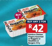 Rainbow Chicken Fingers Assorted Or Nuggets Or Steaklets Or Burgers-400g