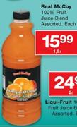 Real Mccoy 100% Fruit Juice Blend-1.5L Each