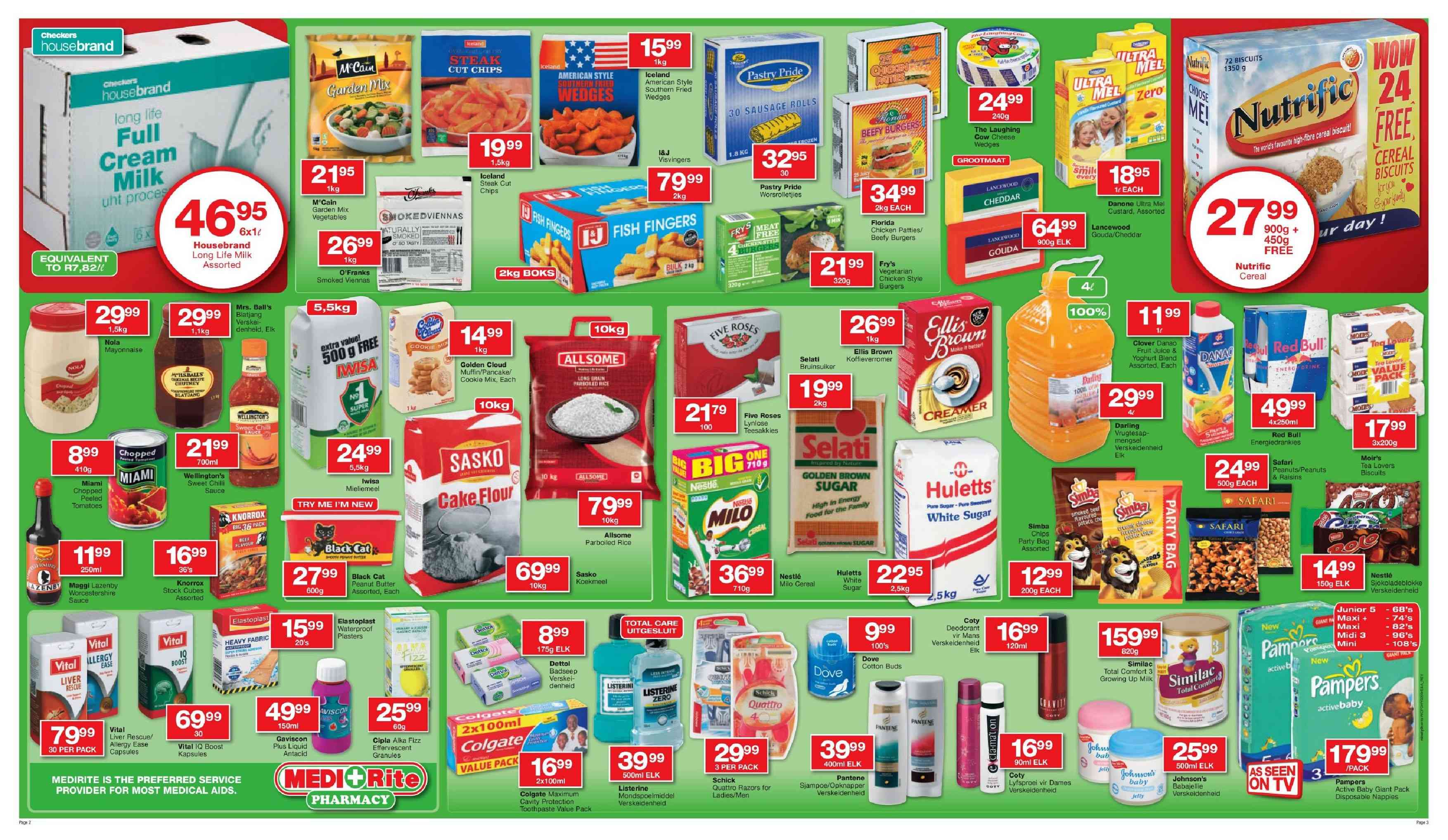 Special Checkers Housebrand Long Life Milk Assorted 6x1L Each — www