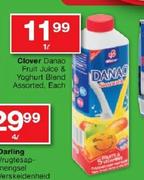 Clover Danao Fruit Juice & Yoghurt Blend Assorted-1L Each