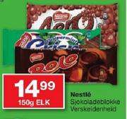 Nestle Sjokoladeblokke Verskeidenheid-150g Each