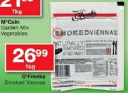 O'Franks Smoked Viennas 1Kg-Each