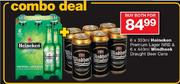 Heineken Premium lager NRB(6x330ml) & Windhoek Draught Beer Cans(6x440ml)-Both For
