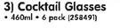 Manhattan Cocktail Glasses-6 x 460ml Per Pack