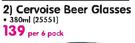 Arcoroc Cervoise Beer Glasses-6 x 380ml Per Pack