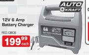 Auto Kraft 12V 6 Amp Battery Charger(FED.CBC6)-Each