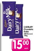 Cadbury Chocolate Slabs-180G Each