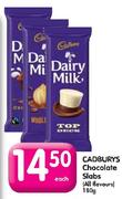 Cadburys Chocolate Slabs(All Flavours)-180G Each