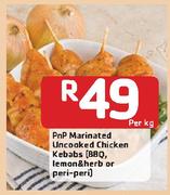 PnP Marinated Uncooked Chicken Kebabs(BBQ, Lemon & Herb Or Peri-Peri)-Per Kg