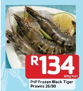 PnP Frozen Black Tiger Prawns 26/30-800g