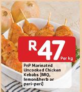 PnP Marinated Uncooked Chicken Kebabs(BBQ, Lemon & Herb or Peri-Peri)-Per Kg
