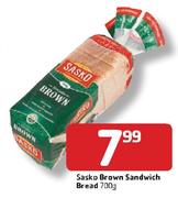 Sasko Brown Sandwich Bread-700gm