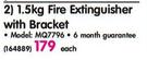 Safe Quip 1.5Kg Fire Extinguisher With Bracket MQ7796