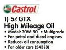 Castrol 20W-50 High Mileage Oil-5Ltr