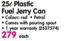 Addis 25Ltr Plastic Petrol Jerry Can