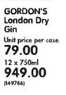 Gordon's London Dry Gin-12 x 750ml