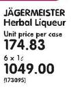 Jagermeister Herbal Liqueur-6 x 1Ltr