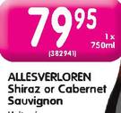 Allesverloren Shiraz or Cabernet Sauvignon-750ml
