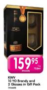 KWV 10 YO Brandy and 2 Glasses In Gift Pack-750ml