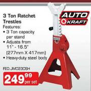 Auto Kraft 3 Ton Ratchet Trestles-Per Set