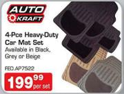 Auto Kraft 4-Pce Heavy-Duty Car Mat Set