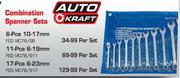Auto Kraft Combination Spanner Sets 10-17mm-6 Pce 
