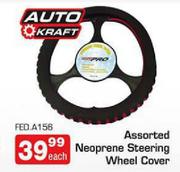 Auto Kraft Assorted Neoprene Steering Wheel Cover (FED.A158)-Each