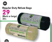 M Regular Duty Refuse Bags(Black Or Beige)-20's