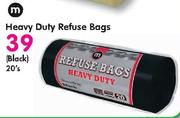 M Heavy Duty Refuse Bags(Black)-20's