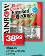 Rainbow Simply Chicken Viennas-1kg