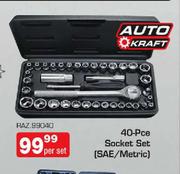 Auto Craft 40 Pce Socket Set(SAE/Metric)