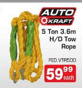 Auto Craft 5 Ton 3.6m H/D Tow Rope