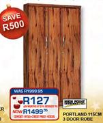 High Point Portland 115Cm 3 Door Robe