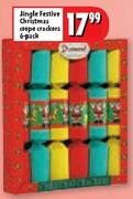 Jingle Festive Christmas Crepe Crackers-6 Pack