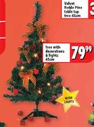 Tree With Decorations&Lights 45cm
