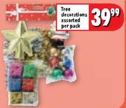 Tree Decorations Assorted Per Pack