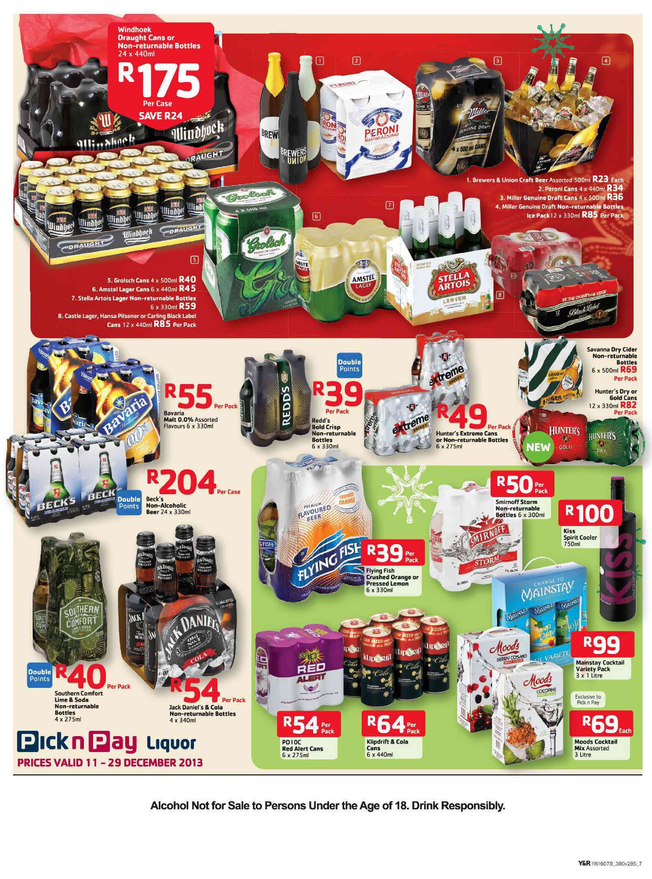 Special Windhoek Draught Cans Or NonReturnable Bottles24x440ml Per