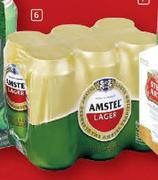 Amstel Lager Cans-6x440ml