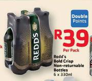 Redd's Bold Crisp Non-Returnable Bottles-6x330ml Per Pack