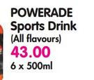 Powerade Sports Drink(All Flavours)-6x500ml
