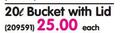 Unica 20Ltr Bucket With Lid