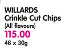 Willards Crinkle Cut Chips(All Flavours)-48 x 30gm