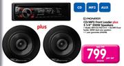 Pioneer CD/MP3 Front Loader Plus 5 1/4" 200W Speakers DEH155/TSG1314-Per Set