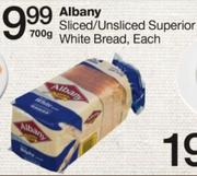 Albany Sliced/Unsliced Superior White Bread-700G