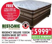Restonic Regency Deluxe 152Cm Queen Base Set With Free Linen Set