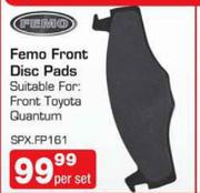 Femo Front Disc Pads Suitable For Front Toyota Quantum (SPX.FP161)-Per Set