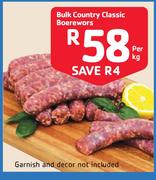 Bulk Country Classic Boerewors- Per Kg