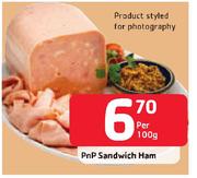 PnP Sandwich Ham-Per 100g
